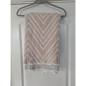 Piscatextil Throw Blanket cotton Chevron nude white gray neutral gauze